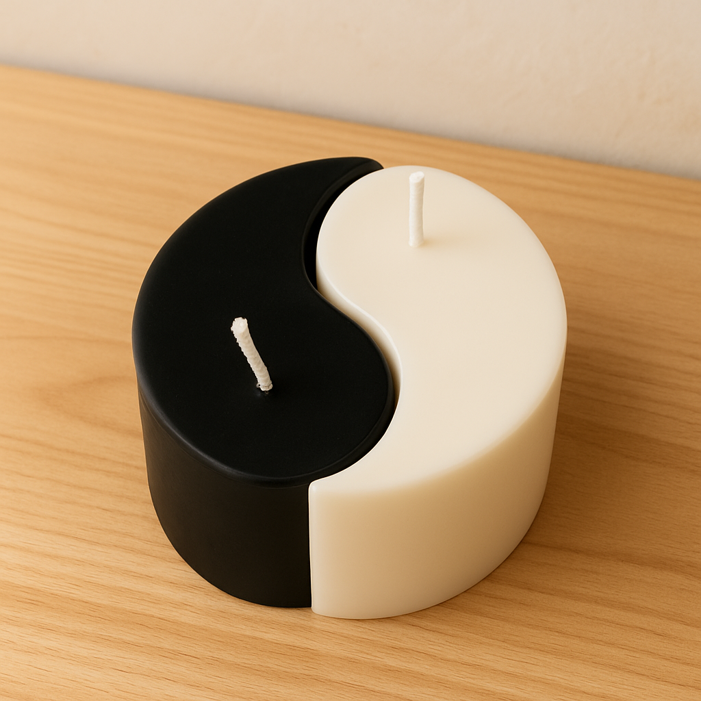 Candela Yin Yang in Cera di Soia – Handmade, Minimal, Relax & Armonia