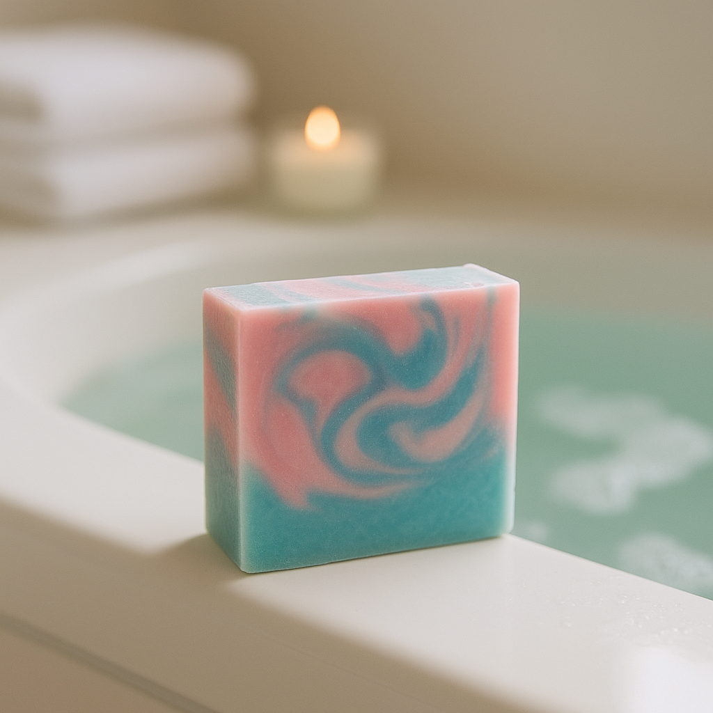 Sapone artigianale fetta profumata e colorata