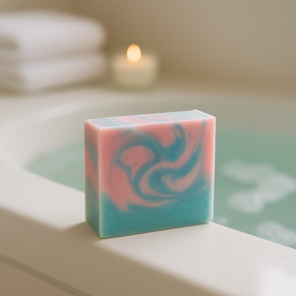 Sapone artigianale fetta profumata e colorata