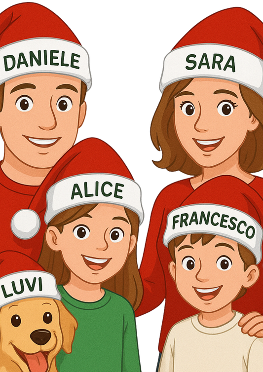 Cappellino di Natale Personalizzato con Nome – Accessorio Natalizio per Bambini e Adulti