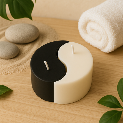 Candela Yin Yang in Cera di Soia – Handmade, Minimal, Relax & Armonia