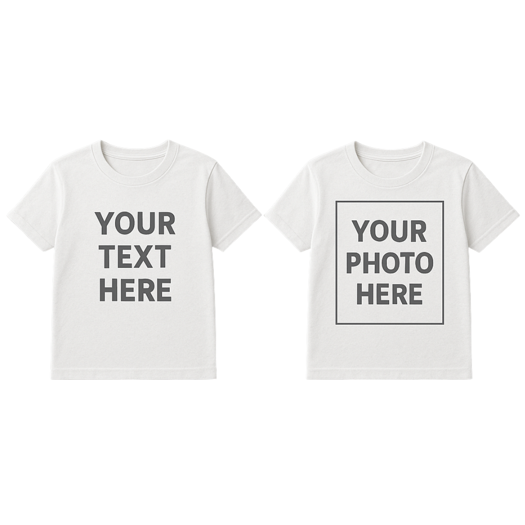 Maglietta Personalizzate per Bambini – Nome, Foto o Stile del Personaggio Preferito
