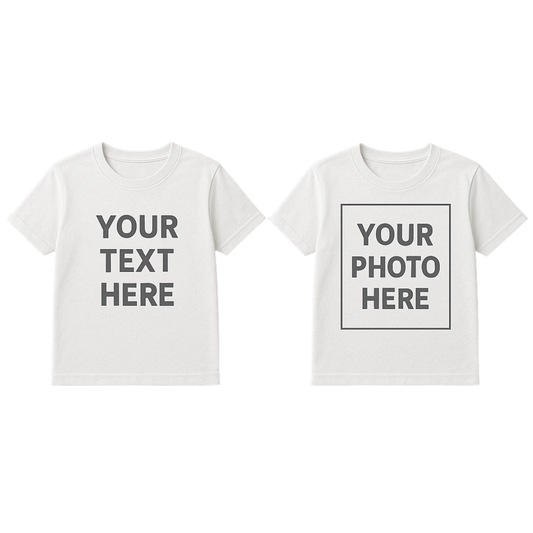 Maglietta Personalizzate per Bambini – Nome, Foto o Stile del Personaggio Preferito
